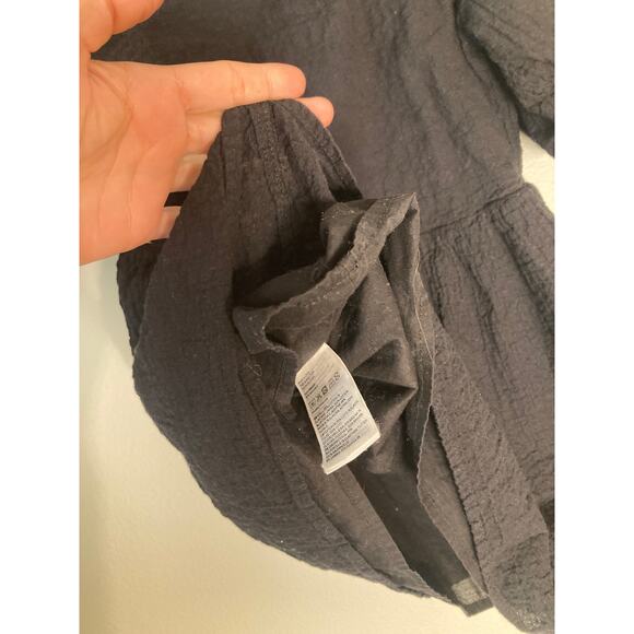 H&M Girls Black Puff Sleeve Lined Cotton Dress ~ Sz  S 6-7 ~ Adorable Simplicity - Picture 4 of 6